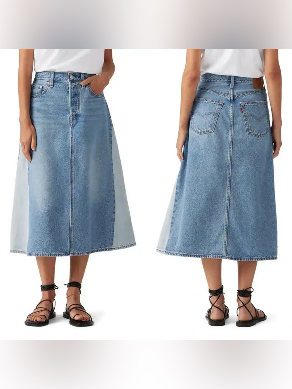 Levi's High Rise A-Line Pieced Two Tone Skirt Size 32 in Women’s